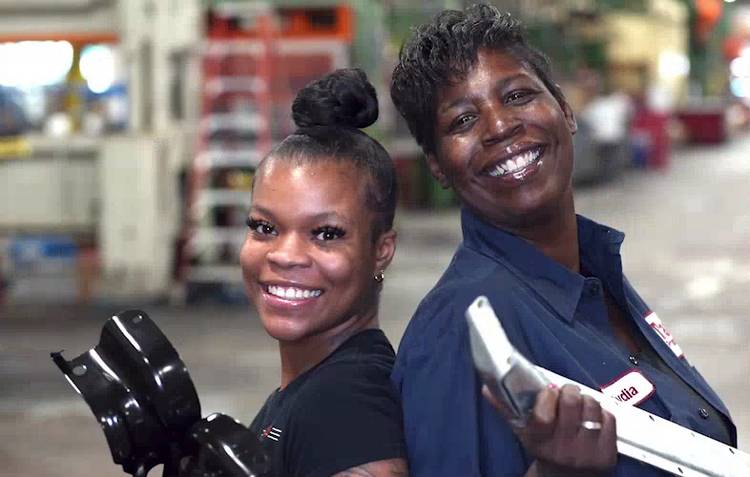 Talan employees on the manufacturing floor in Collinwood